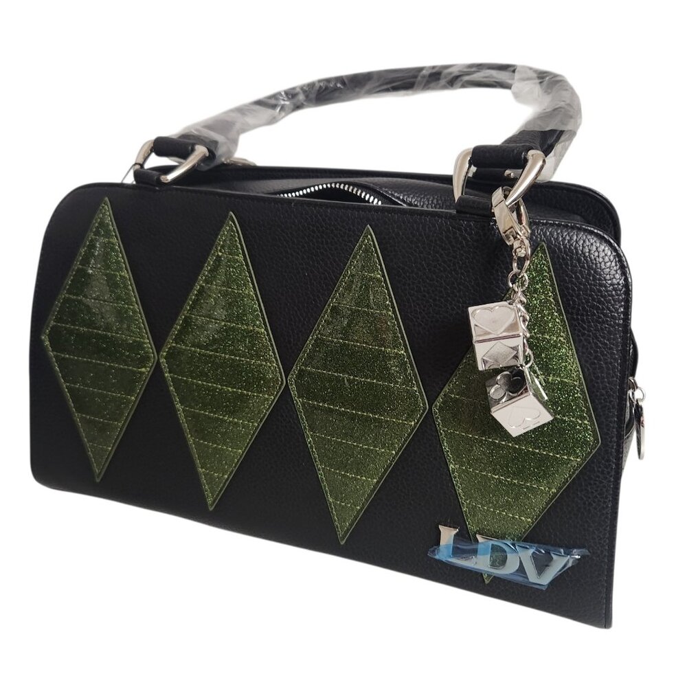 Lux de Ville Green High Roller Martini Green Black  Purse Retro Rockabilly Pinup